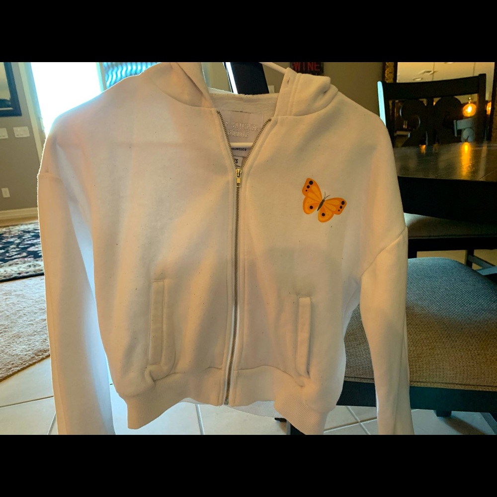 White Dragon Butterfly Crop Top